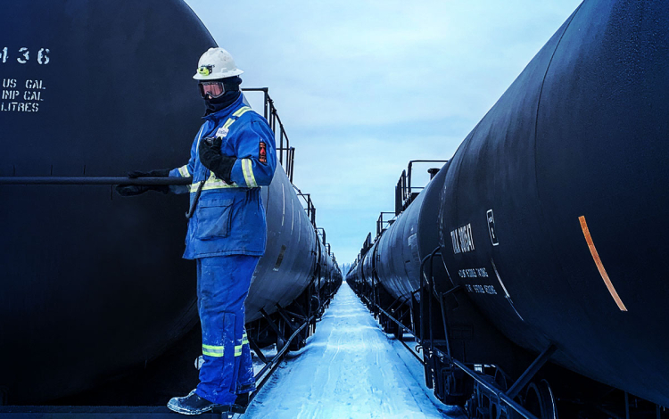 Trevor Bergen, Senior Operator at work at the North Pine Facility, an integral part of Midstream operations in NE British Columbia.